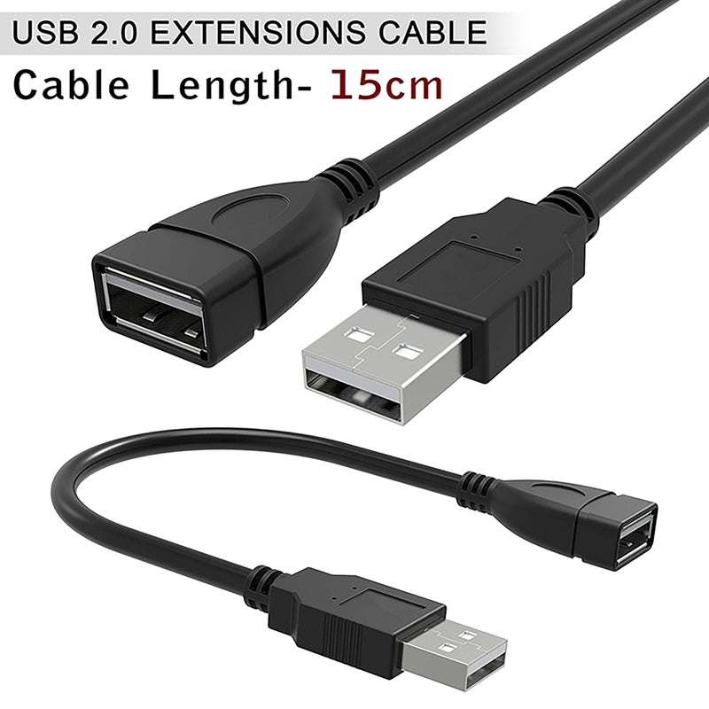 SaiTech IT 20 Pack (15cm - 6inch) Adjustable Flexible USB 2.0 Male to Female Extension Plug/Socket Adapter Cable Bulk- Worlds Shortest USB 2.0 Extension Cable - Image 2